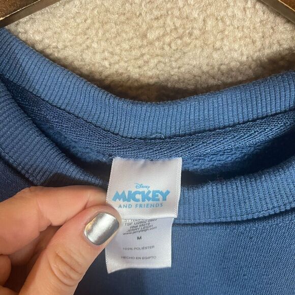 Disney World Sweatshirt Unisex Medium M Navy Mickey And Friends Graphic Crewneck - Picture 6 of 9